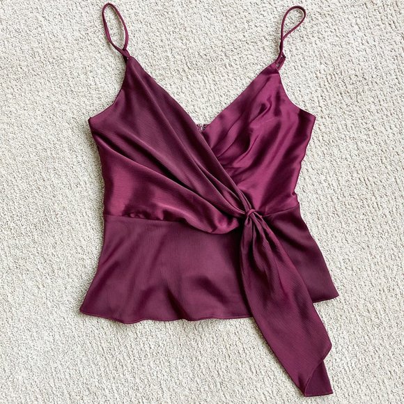 ASTR | Satin Gathered Waist Cami Eggplant - Picture 1 of 8